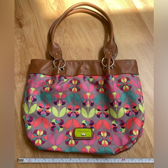 Lily Bloom colorful flower shoulder bag floral purse pink blue green - Picture 6 of 8